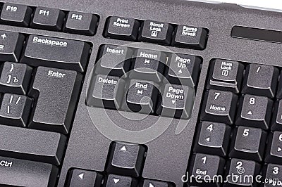 Electronic collection - black computer keyboard with key enter Stock Photo