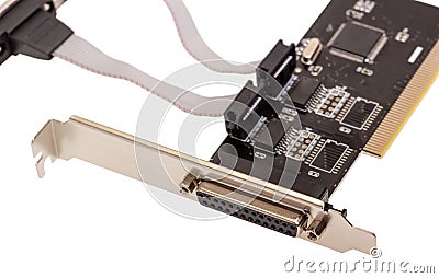 Electronic collection - Computer digital input output port Card Stock Photo
