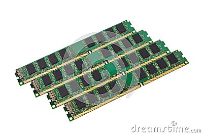 Electronic collection - computer random access memory (RAM) module Stock Photo