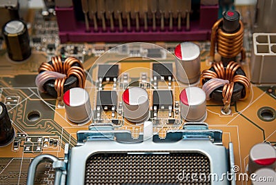 Electronic collection - Multiphase power system modern processor Stock Photo