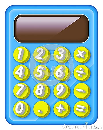 Electronic and colourful calculator for kids Stock Photo