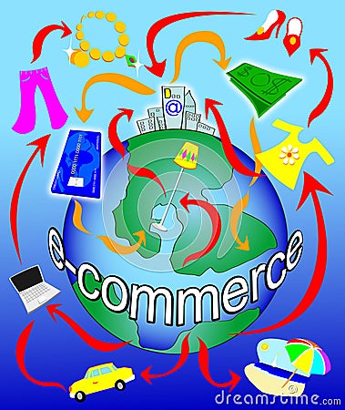 Electronic commerce on the planet Stock Photo