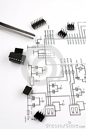 Electronic components Stock Photo