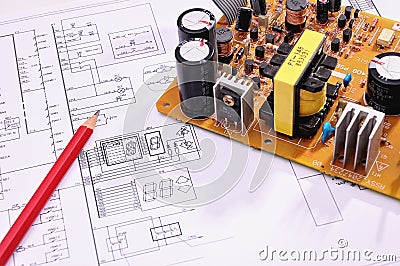 Electronic components Stock Photo