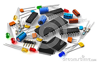 Electronic components Stock Photo