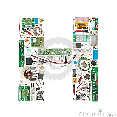 Electronic components letter Stock Photo