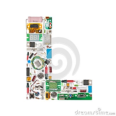 Electronic components letter Stock Photo