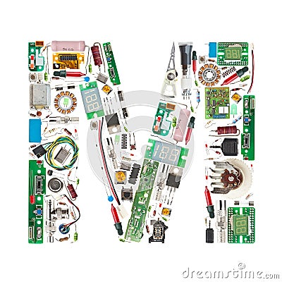 Electronic components letter Stock Photo