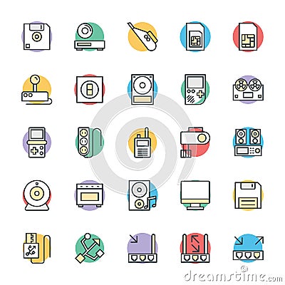 Electronic Cool Vector Icons 7 Stock Photo