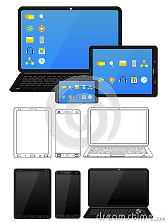 Electronic device and gadget Vector Illustration