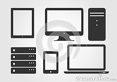 Electronic Device Icons, flat design Vector Illustration
