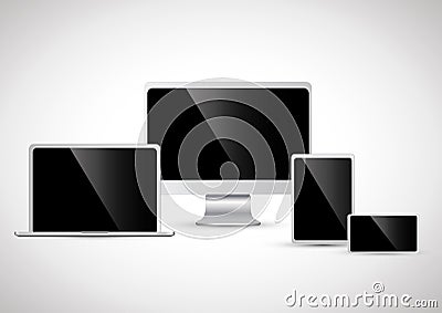 Apple electronic devices (Set 2) Vector Illustration