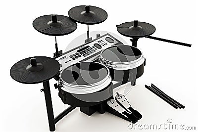 electronic drum set with variety of sound effects and beats, including ambient noise, jazz, hip-hop Stock Photo