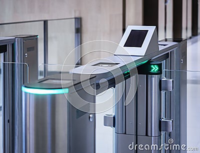 Electronic Entrance gate card Access Building Security system Stock Photo