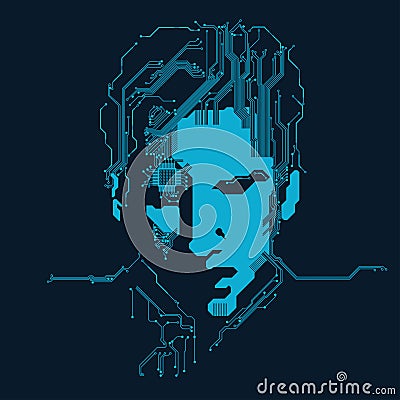 Electronic Face Vector Illustration