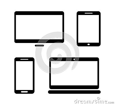 Electronic gadget icons isolated on white background set Vector Illustration