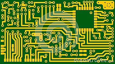 Electronic green circuit background - vector eps8 Vector Illustration