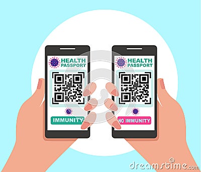 Electronic health passport of immunity Vector Illustration