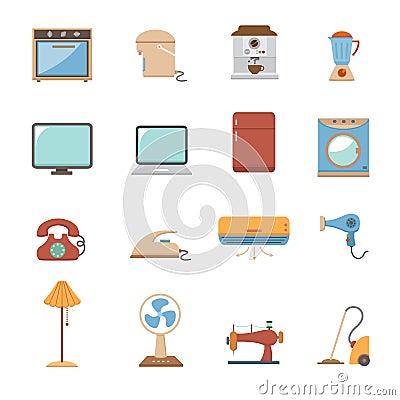 Electronic home icons Vector Illustration