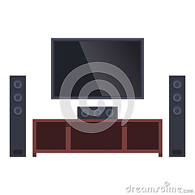 Electronic home theater icon cartoon vector. Family movie Vector Illustration