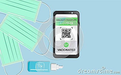 Electronic Immunity passport Vector Illustration