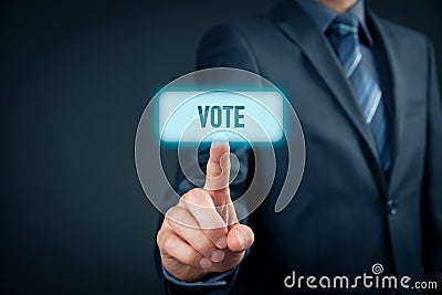 Electronic internet voting Stock Photo