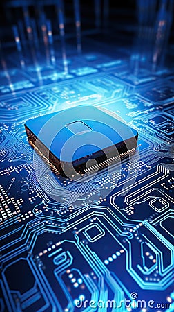 Electronic circuit board close up. Technology background. Central Computer Processors CPU concept. Motherboard digital microchips Stock Photo