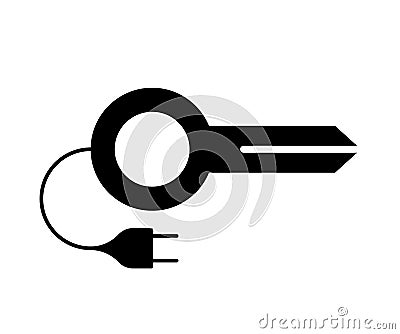 Electronic key black 2 Vector Illustration