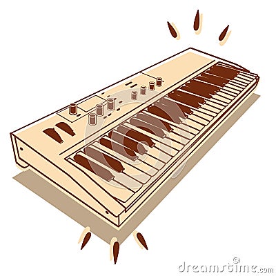 Electronic keyboard Vector Illustration