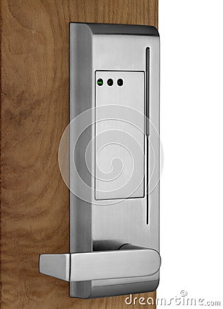 Electronic lock on door Stock Photo