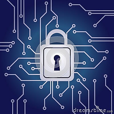Electronic lock, network security concept Stock Photo