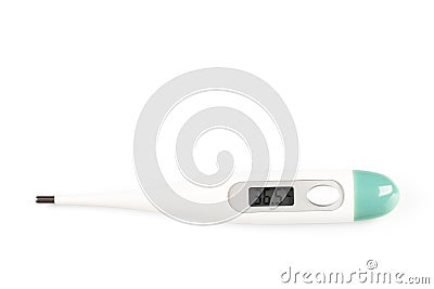 Electronic modern thermometer isolated on white background Stock Photo