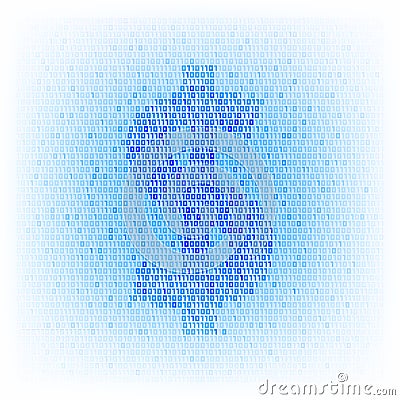 Electronic money concept. Binary code dollar symbol. Vector Illustration