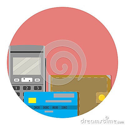 Electronic money icon Vector Illustration