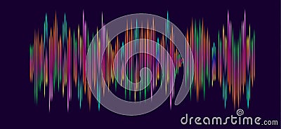 Electronic music waves Vector Illustration