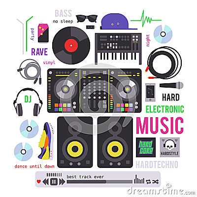 Electronic musical devices Vector Illustration