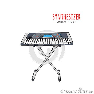 Electronic piano synthesizer vector Vector Illustration