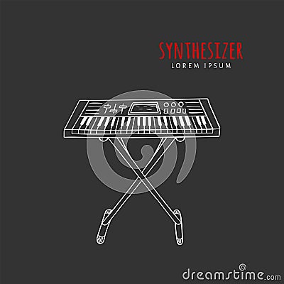 Electronic piano synthesizer vector Vector Illustration