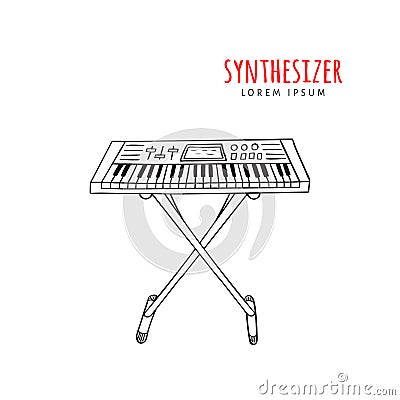 Electronic piano synthesizer vector Vector Illustration