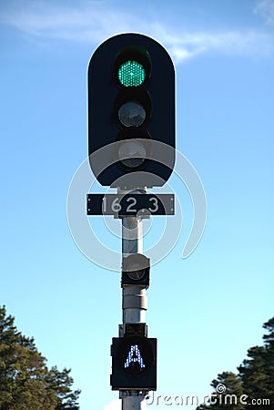 Electronic Railway Signal Stock Photo