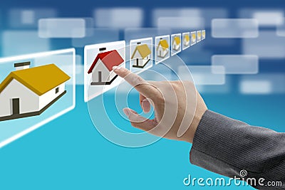 Electronic real estate commerce Stock Photo