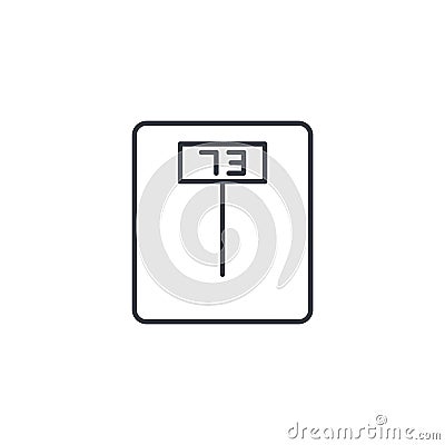 Electronic scales, fitness, health thin line icon. Linear vector symbol Vector Illustration