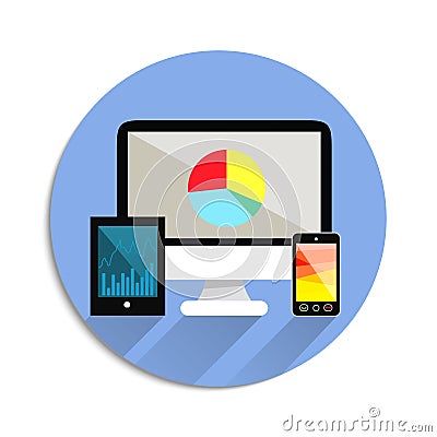 Electronic technology devices icon Vector Illustration