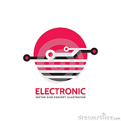 Electronic technology - vector business logo template for corporate identity. Abstract chip sign. Global network, internet tech. Vector Illustration