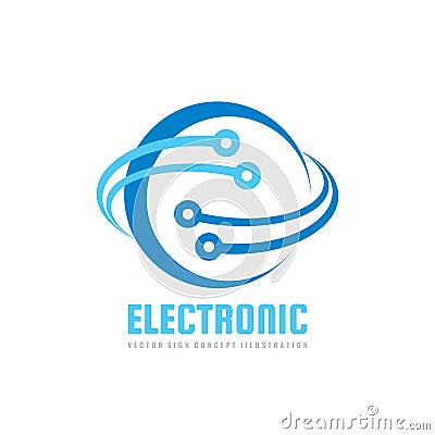 Electronic technology - vector logo template for corporate identity. Abstract global network, internet tech concept illustration. Vector Illustration