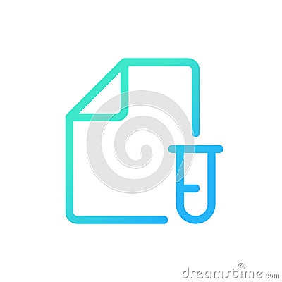 Electronic test record pixel perfect gradient linear ui icon Vector Illustration