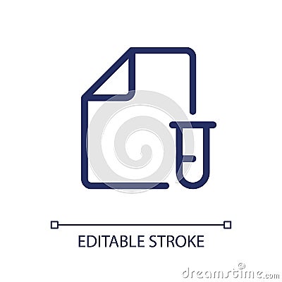 Electronic test record pixel perfect linear ui icon Vector Illustration