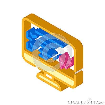 Electronic test result isometric icon vector illustration Vector Illustration