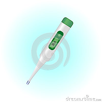 Electronic thermometer, temperature 36.6 Vector Illustration