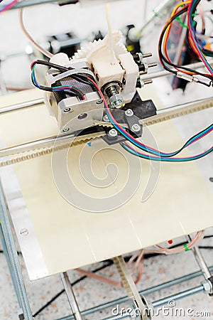 3D printer - electronic three dimensional plastic Stock Photo